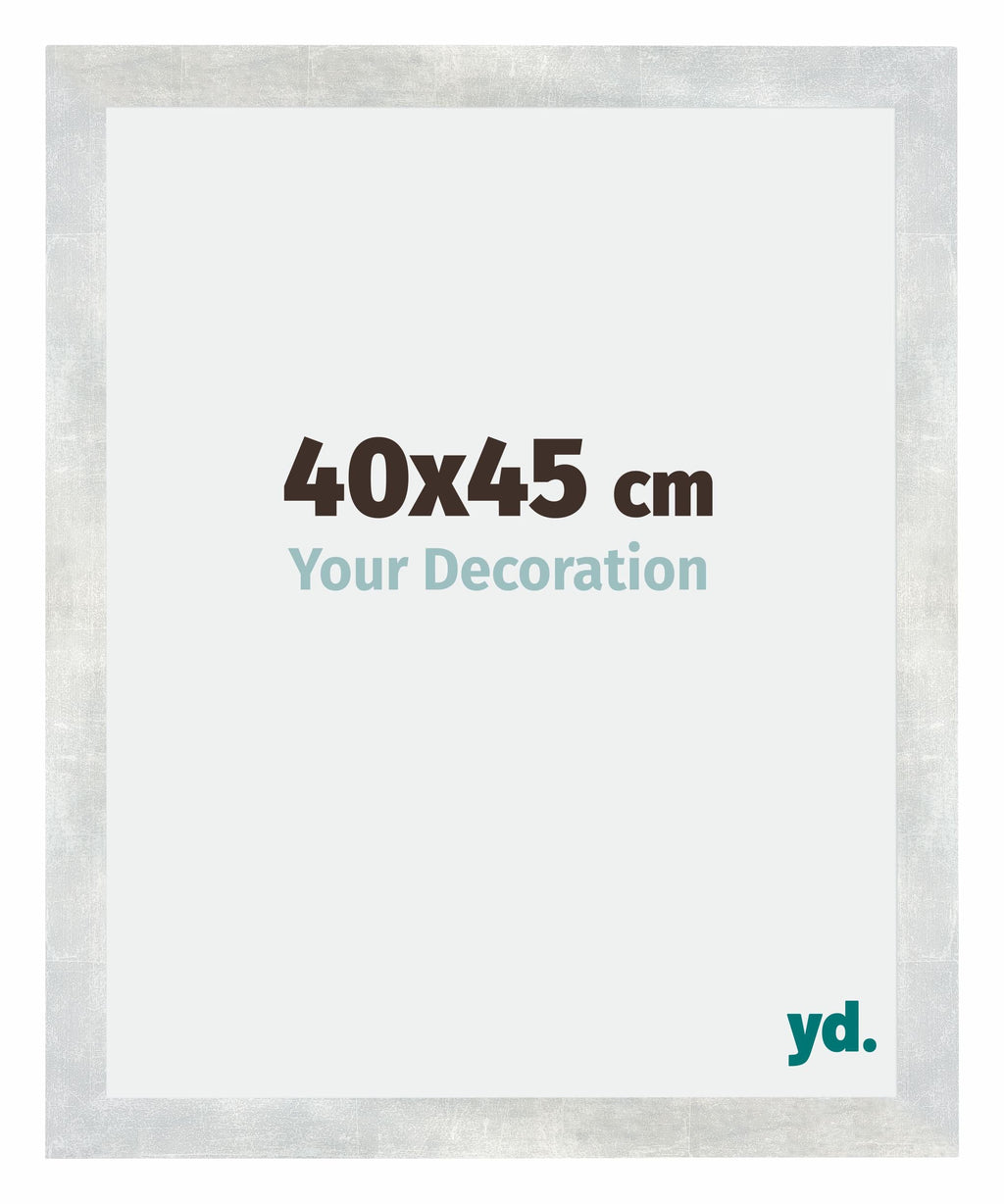 Mura MDF Photo Frame 40x45cm Silver Glossy Vintage Front Size | Yourdecoration.com