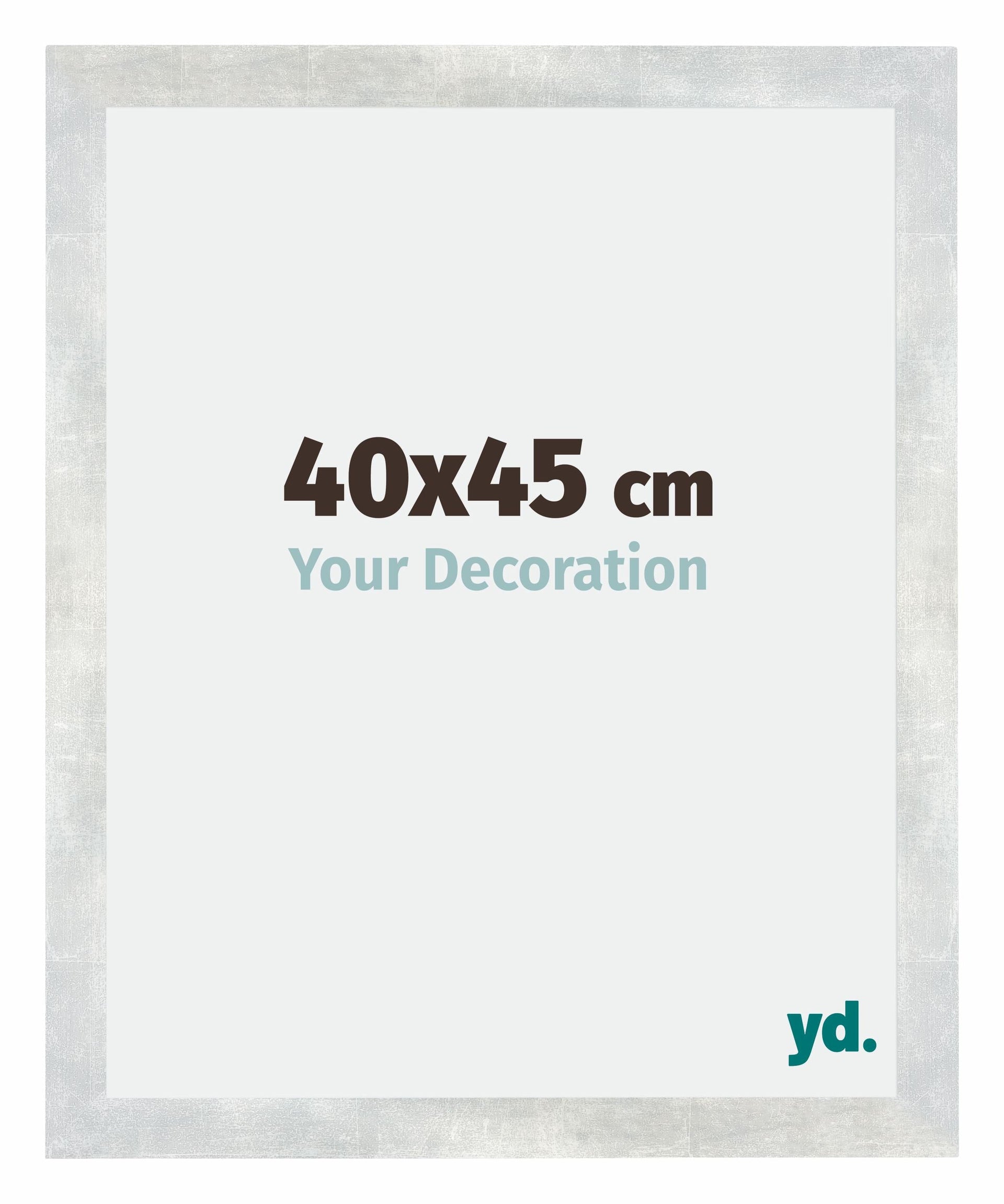 Mura MDF Photo Frame 40x45cm Silver Glossy Vintage Front Size | Yourdecoration.com