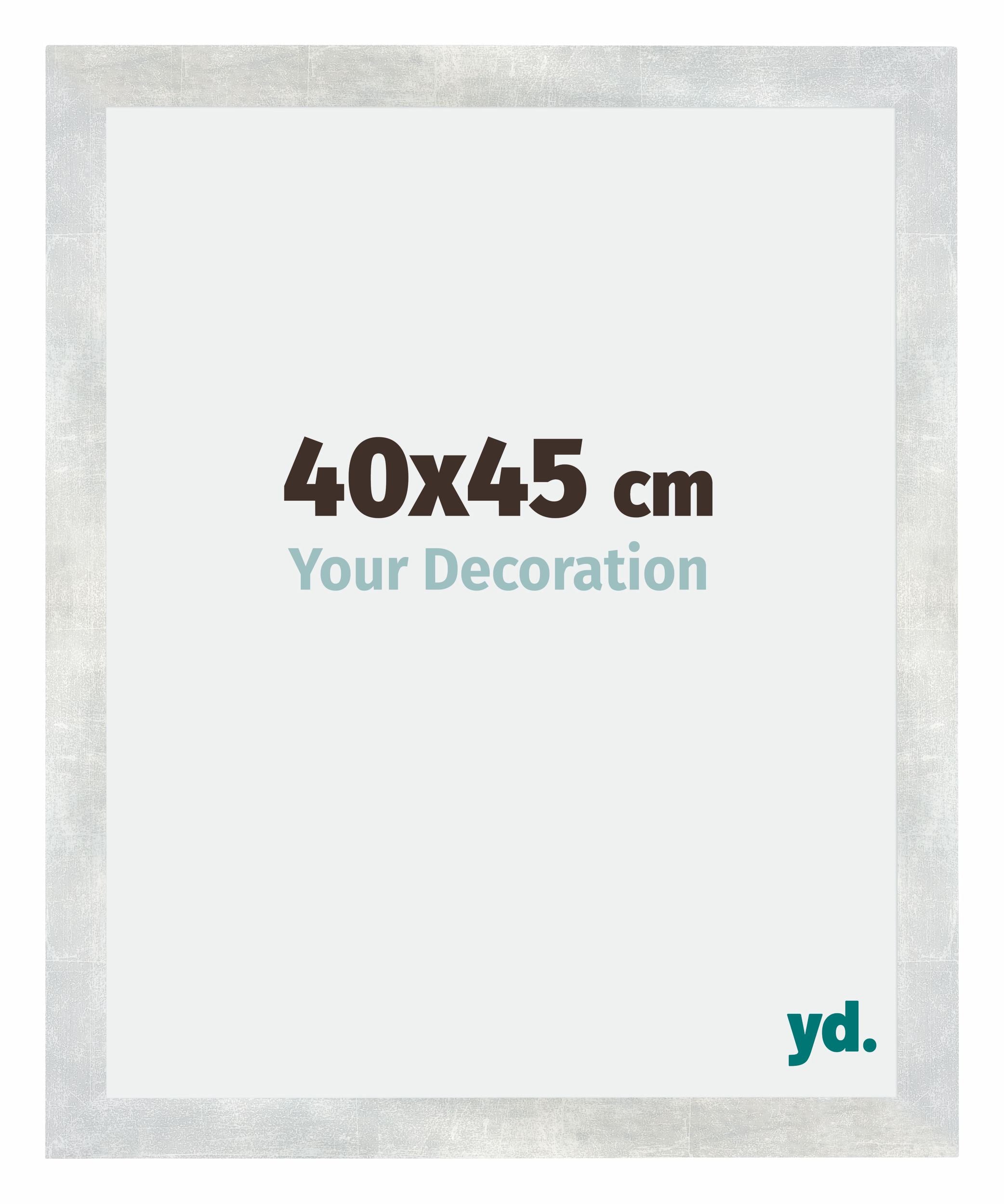 Mura MDF Photo Frame 40x45cm Silver Glossy Vintage Front Size | Yourdecoration.com