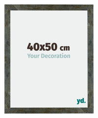 Mura MDF Photo Frame 40x50cm Blue Gold Melange Front Size | Yourdecoration.com