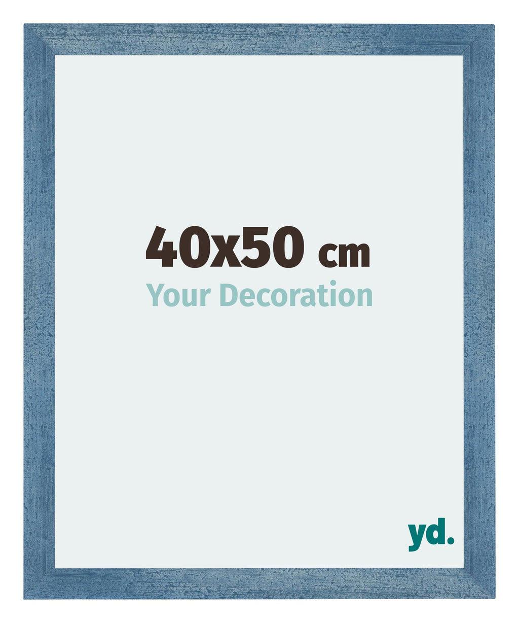 Mura MDF Photo Frame 40x50cm Bright Blue Swept Front Size | Yourdecoration.com