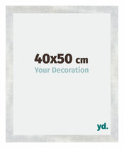 Mura MDF Photo Frame 40x50cm Silver Glossy Vintage Front Size | Yourdecoration.com