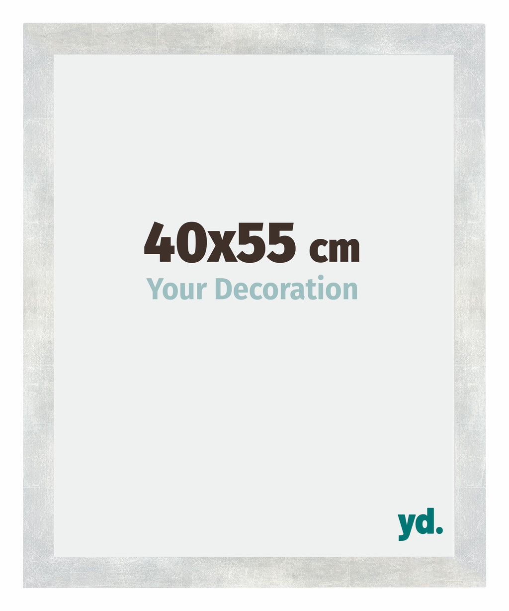 Mura MDF Photo Frame 40x55cm Silver Glossy Vintage Front Size | Yourdecoration.com