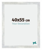 Mura MDF Photo Frame 40x55cm Silver Glossy Vintage Front Size | Yourdecoration.com