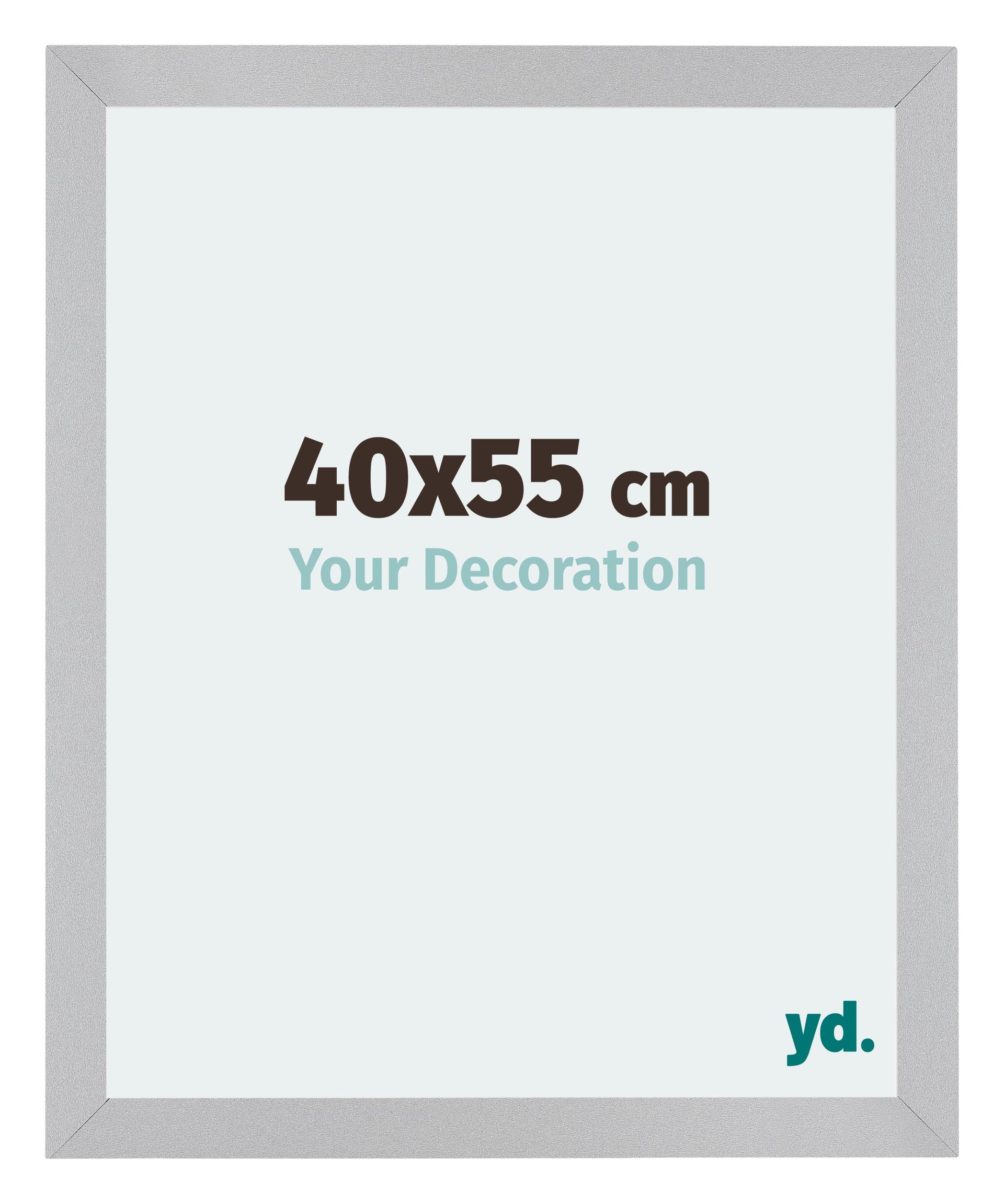 Mura MDF Photo Frame 40x55cm Silver Matte Front Size | Yourdecoration.com