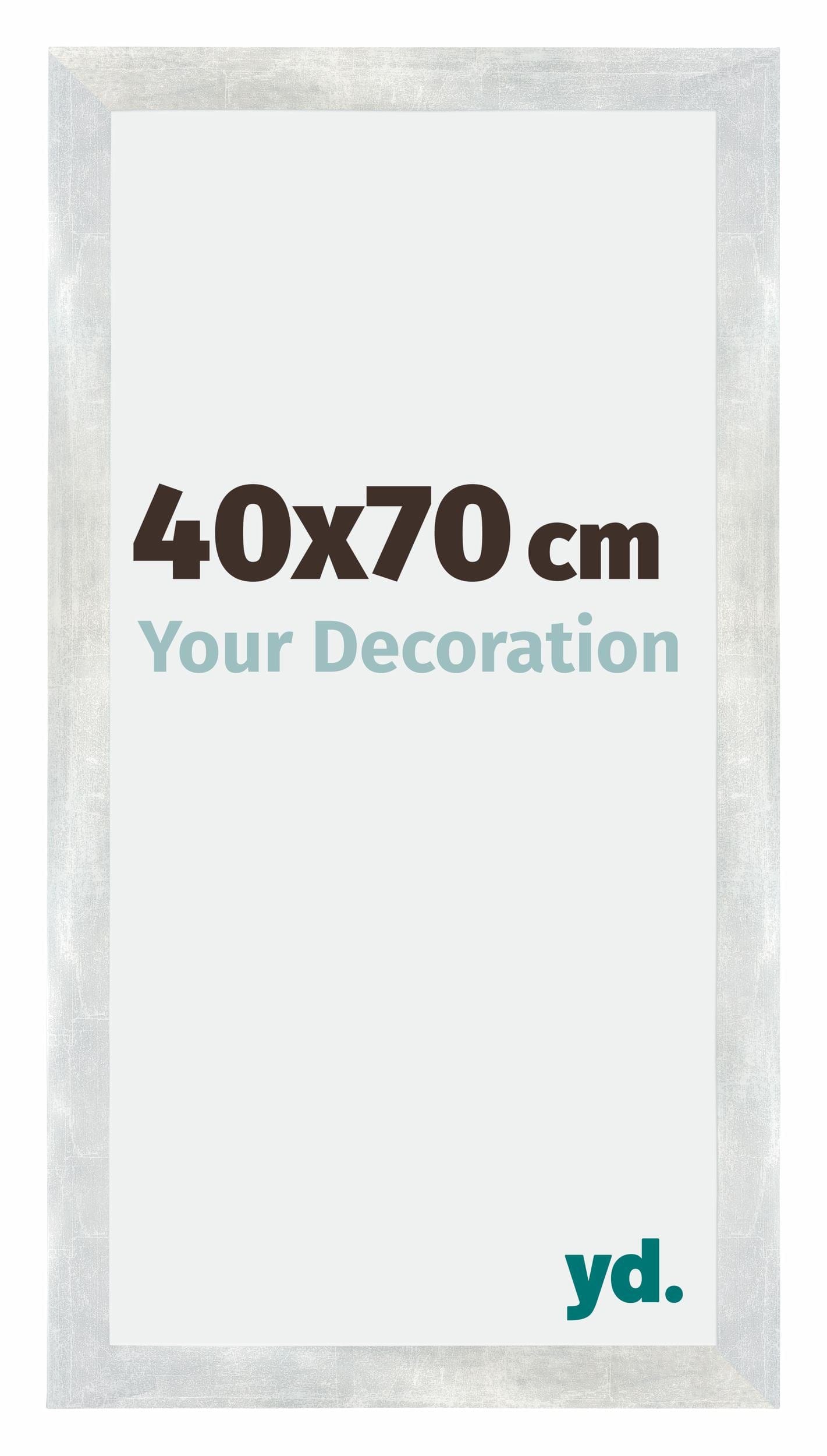 Mura MDF Photo Frame 40x70cm Silver Glossy Vintage Front Size | Yourdecoration.com