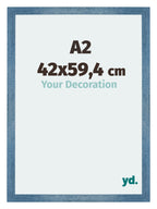 Mura MDF Photo Frame 42x59 4cm A2 Bright Blue Swept Front Size | Yourdecoration.com