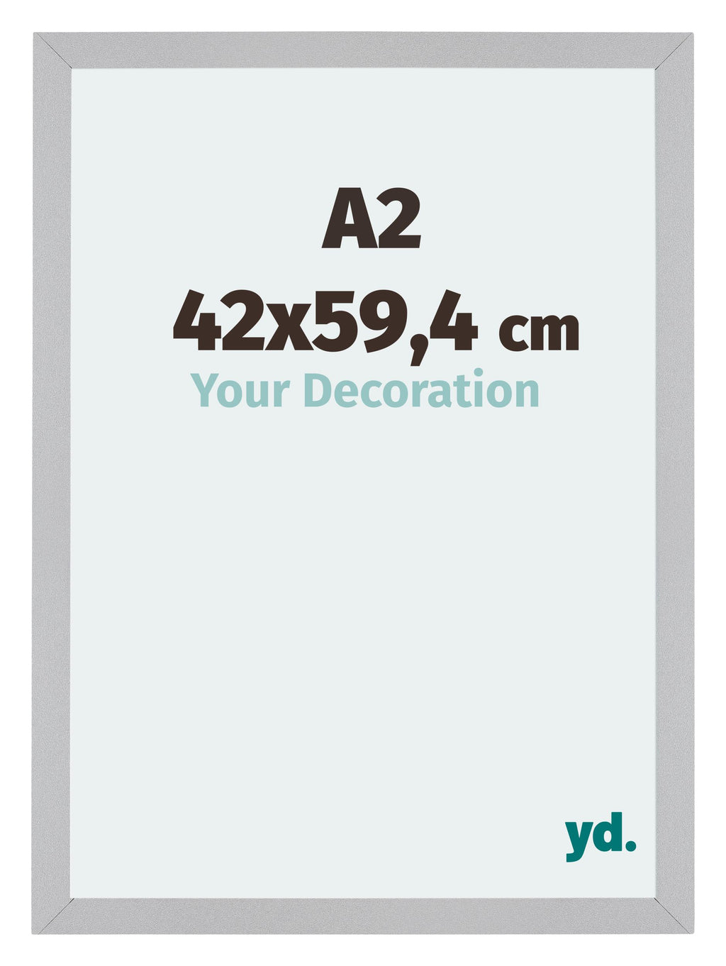 Mura MDF Photo Frame 42x59 4cm A2 Silver Matte Front Size | Yourdecoration.com