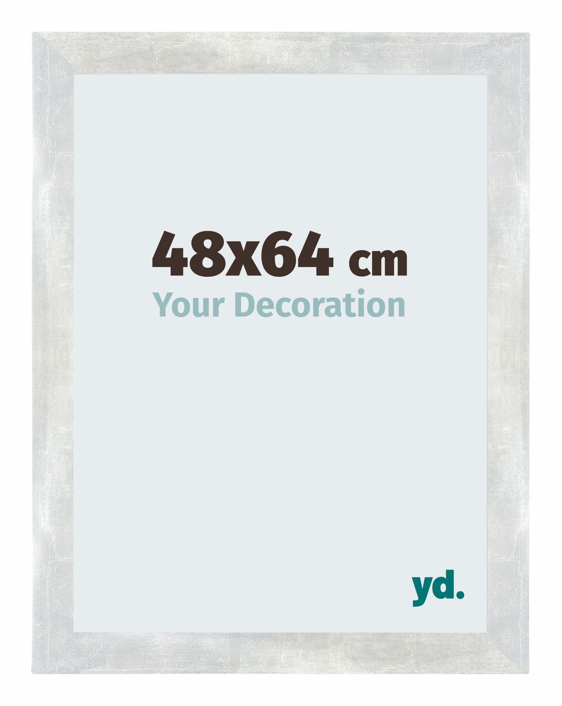 Mura MDF Photo Frame 48x64cm Silver Shiny Vintage Front Size | Yourdecoration.com