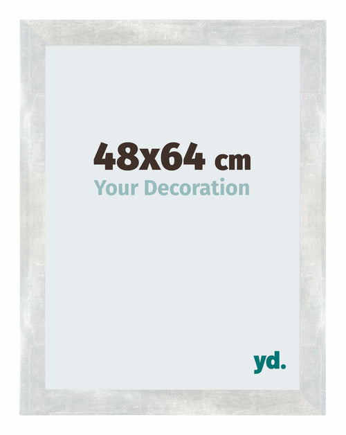 Mura MDF Photo Frame 48x64cm Silver Shiny Vintage Front Size | Yourdecoration.com