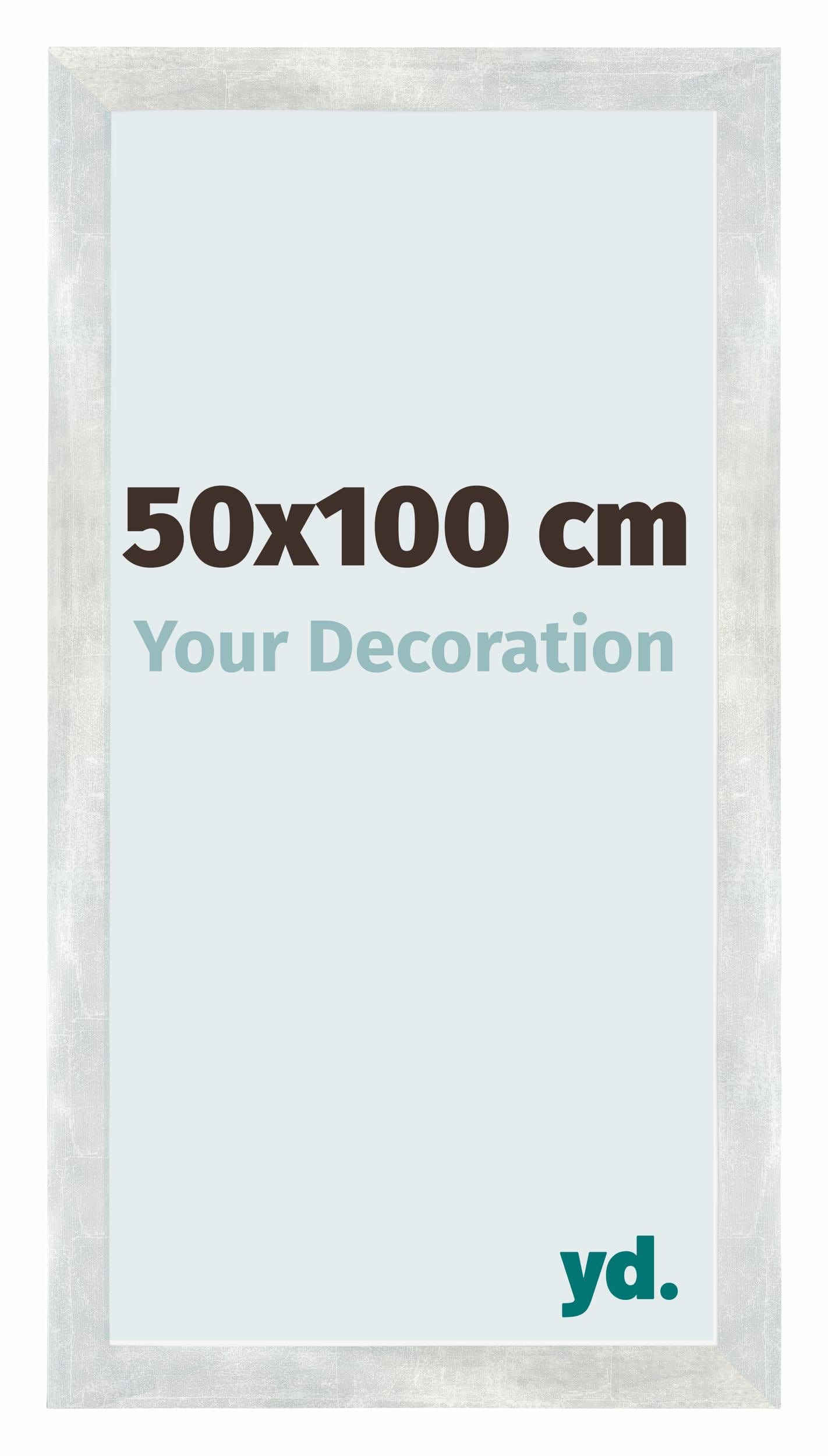 Mura MDF Photo Frame 50x100cm Silver Glossy Vintage Front Size | Yourdecoration.com