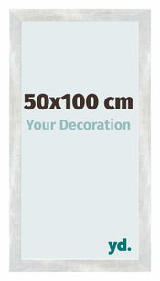 Mura MDF Photo Frame 50x100cm Silver Glossy Vintage Front Size | Yourdecoration.com