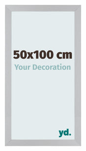 Mura MDF Photo Frame 50x100cm Silver Matte Front Size | Yourdecoration.com