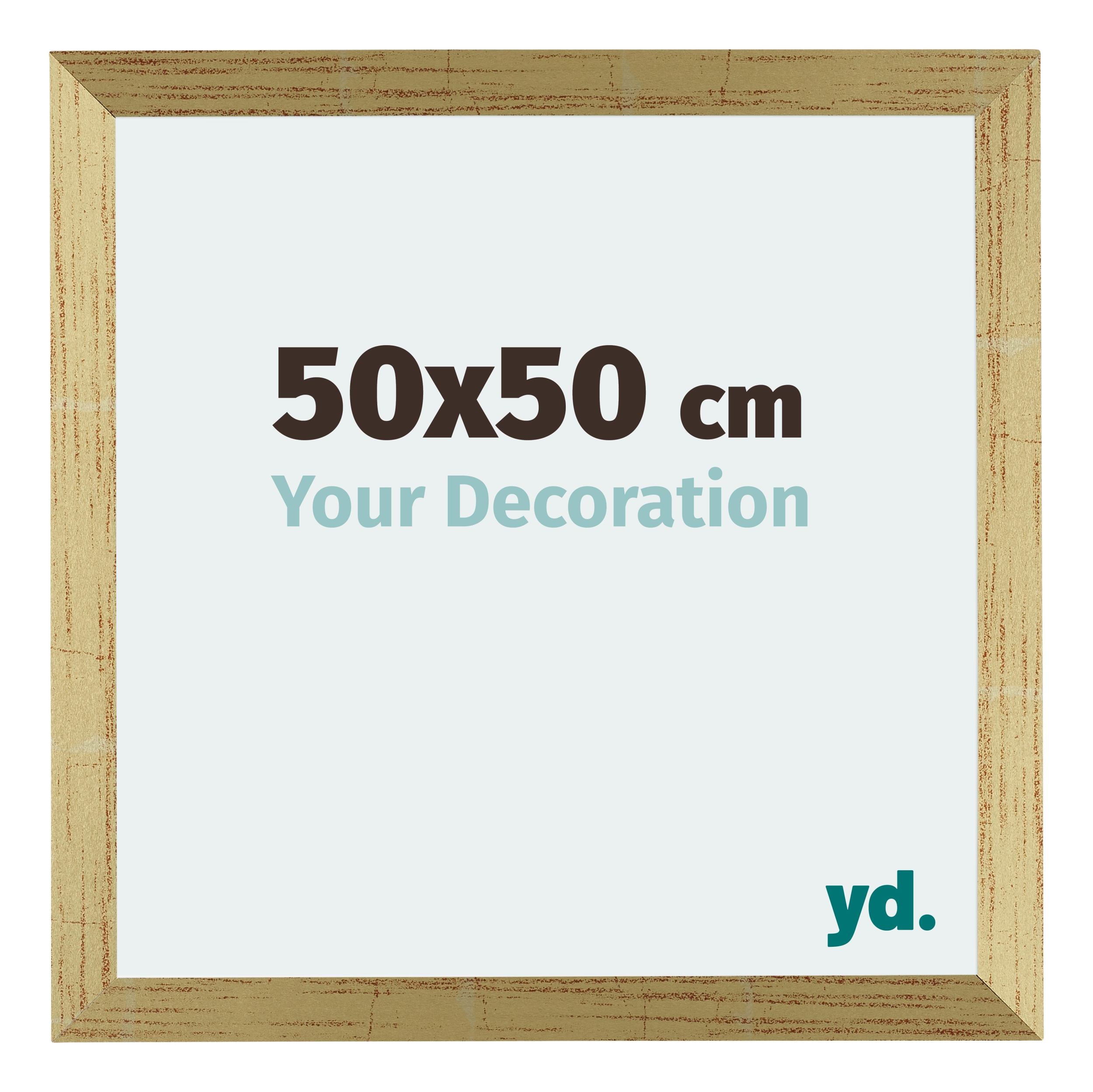 Mura MDF Photo Frame 50x50cm Gold Shiny Front Size | Yourdecoration.com
