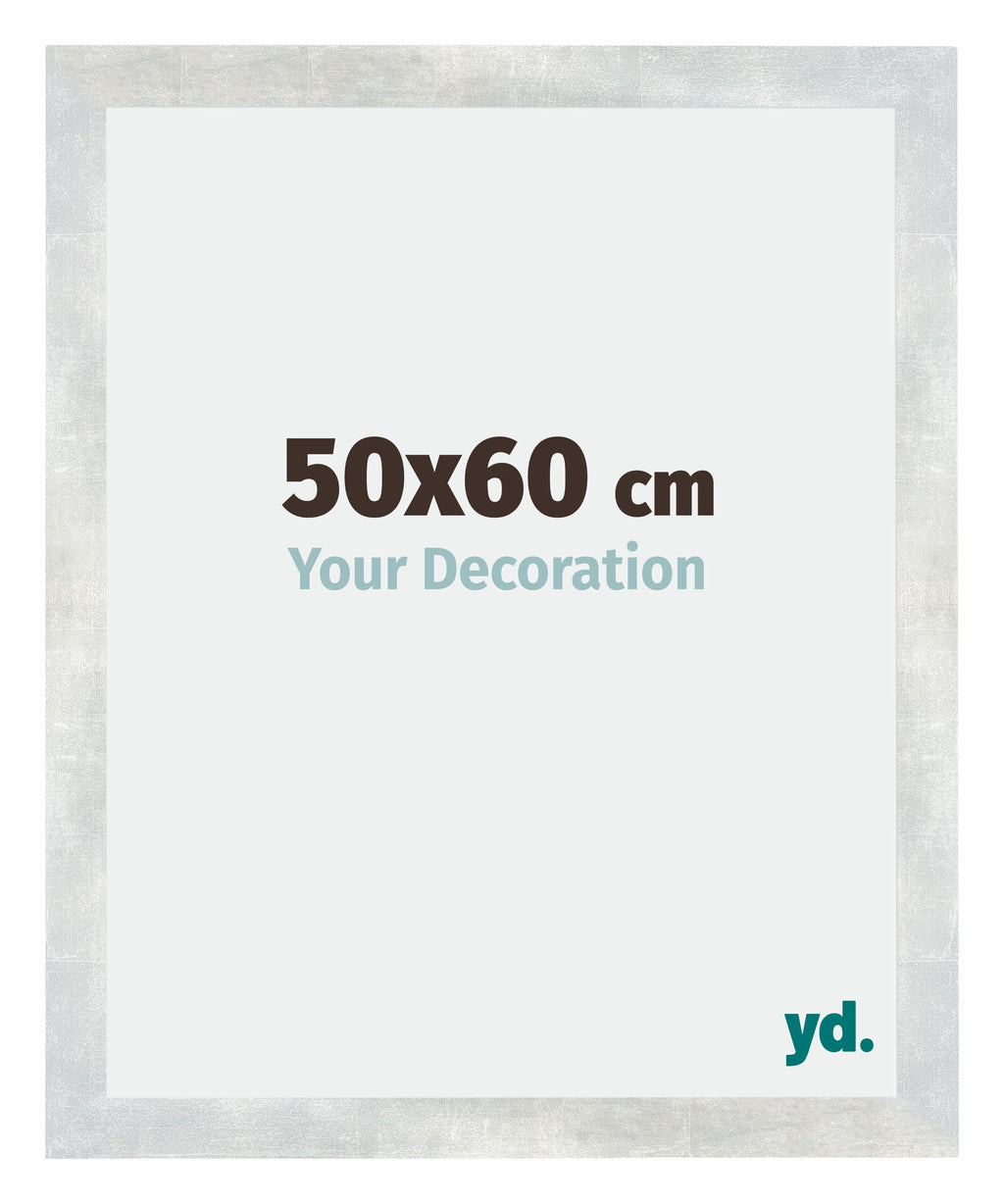 Mura MDF Photo Frame 50x60cm Silver Glossy Vintage Front Size | Yourdecoration.com