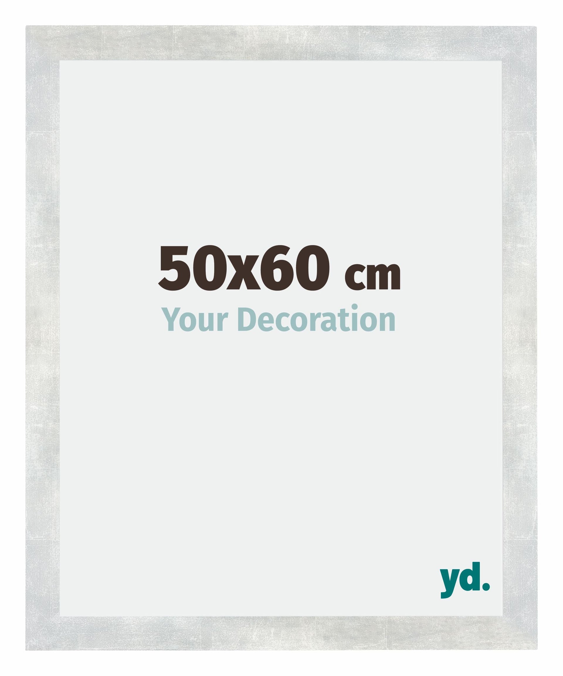 Mura MDF Photo Frame 50x60cm Silver Glossy Vintage Front Size | Yourdecoration.com