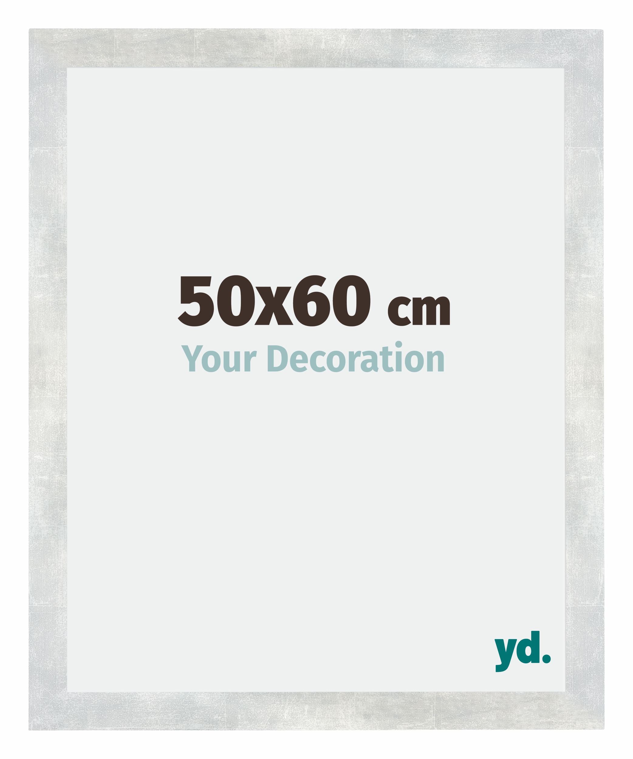 Mura MDF Photo Frame 50x60cm Silver Glossy Vintage Front Size | Yourdecoration.com