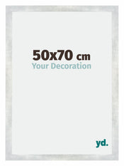 Mura MDF Photo Frame 50x70cm Silver Glossy Vintage Front Size | Yourdecoration.com