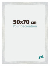 Mura MDF Photo Frame 50x70cm Silver Glossy Vintage Front Size | Yourdecoration.com