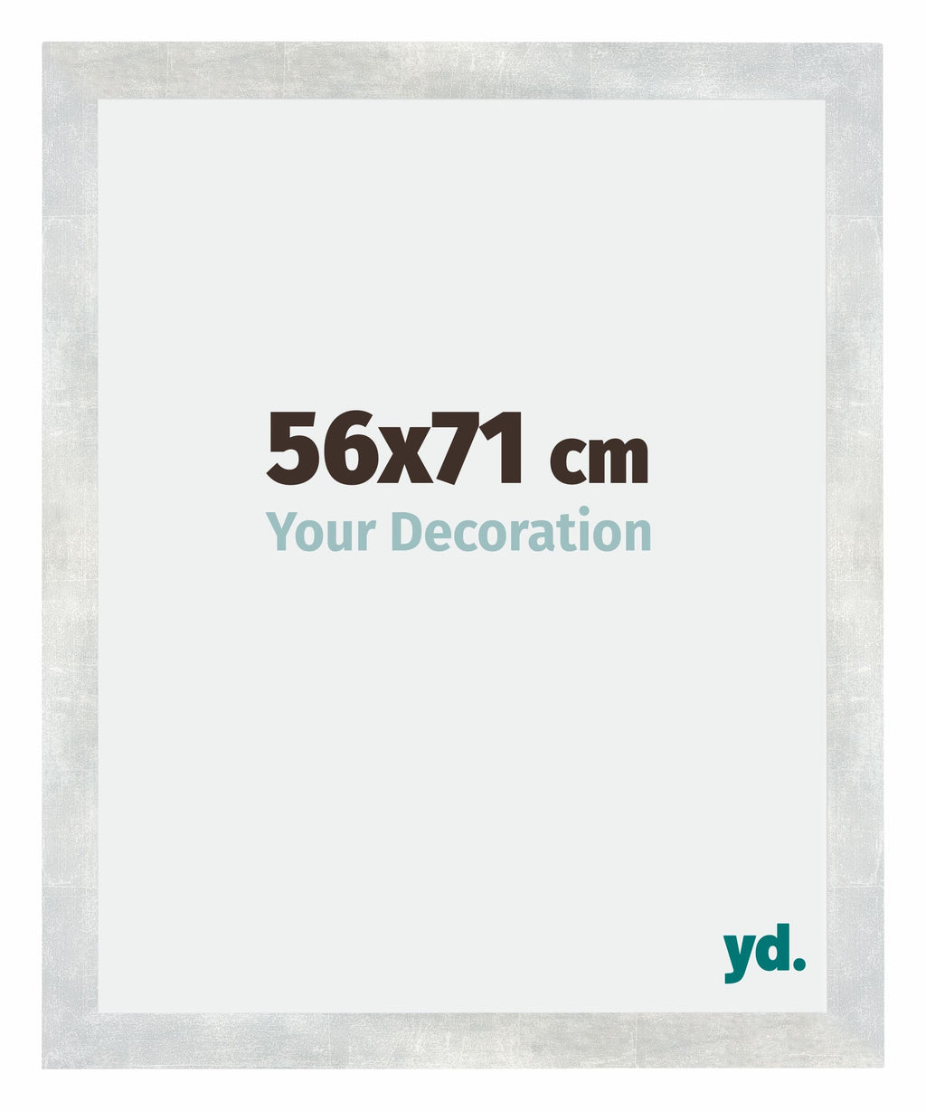 Mura MDF Photo Frame 56x71cm Silver Glossy Vintage Front Size | Yourdecoration.com