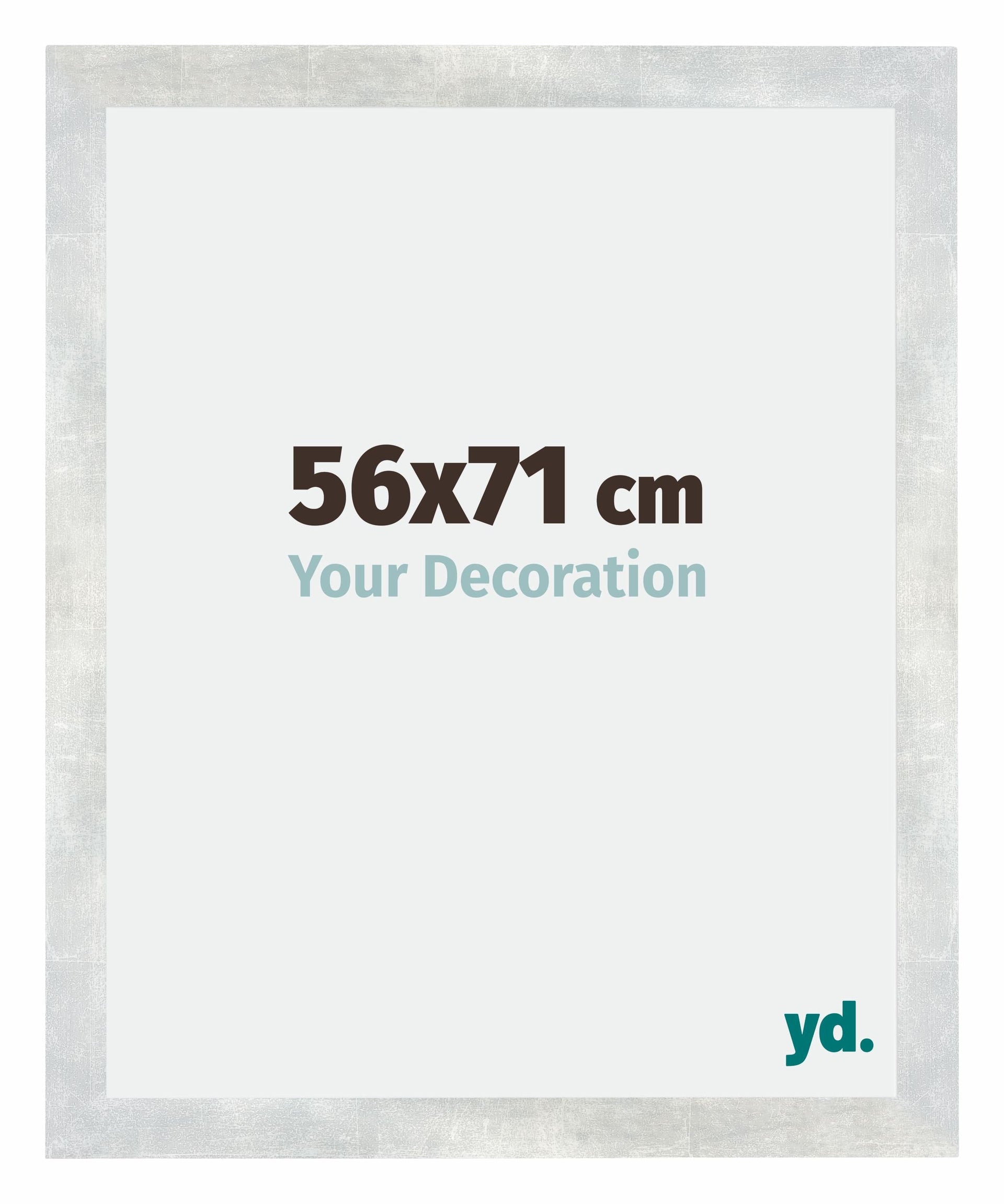 Mura MDF Photo Frame 56x71cm Silver Glossy Vintage Front Size | Yourdecoration.com