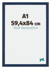 Mura MDF Photo Frame 59 4x84cm A1 Dark Blue Swept Front Size | Yourdecoration.com