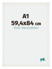 Mura MDF Photo Frame 59 4x84cm A1 White Wiped Front Size | Yourdecoration.com