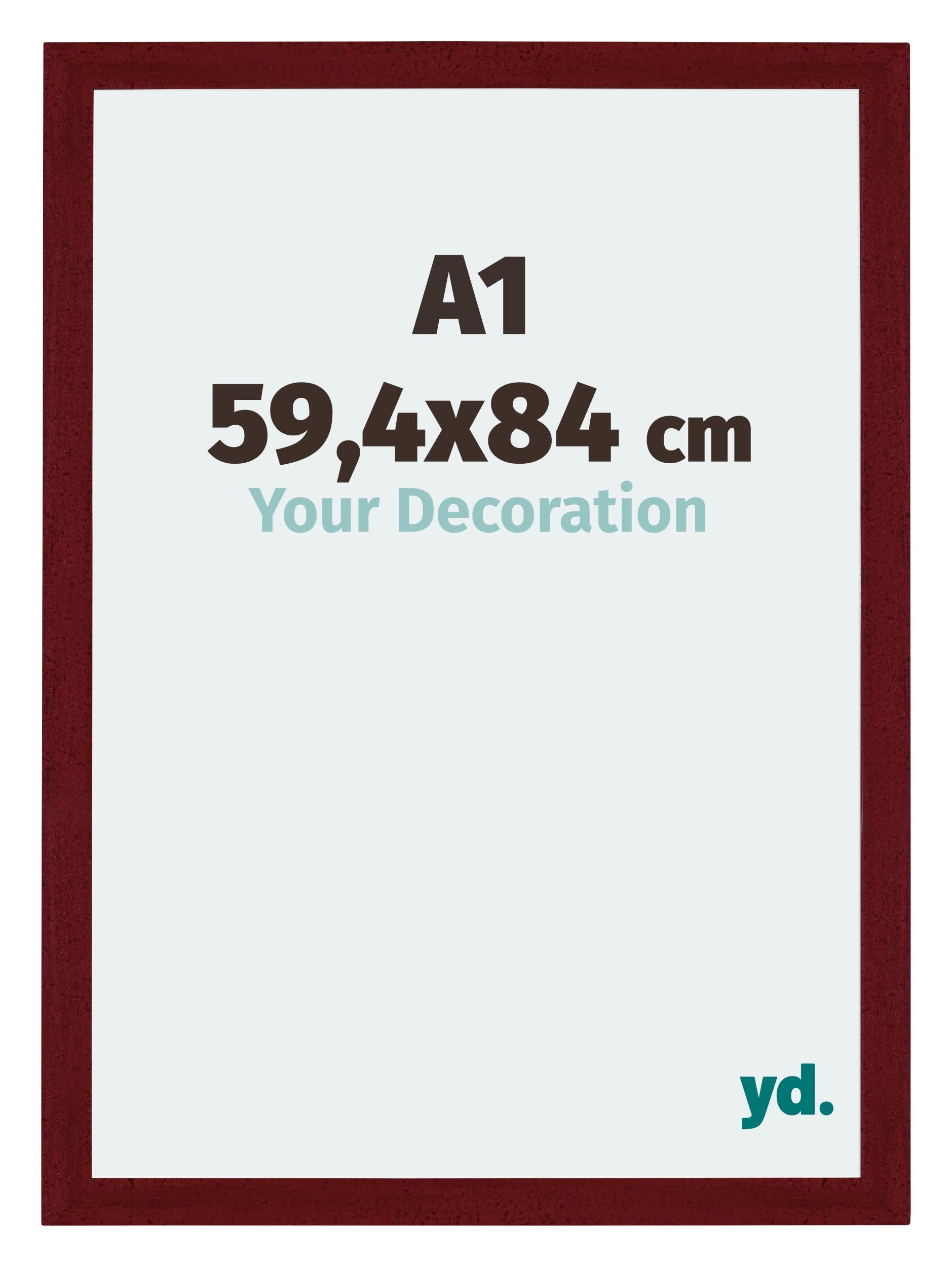 Mura MDF Photo Frame 59 4x84cm A1 Winered Wiped Front Size | Yourdecoration.com