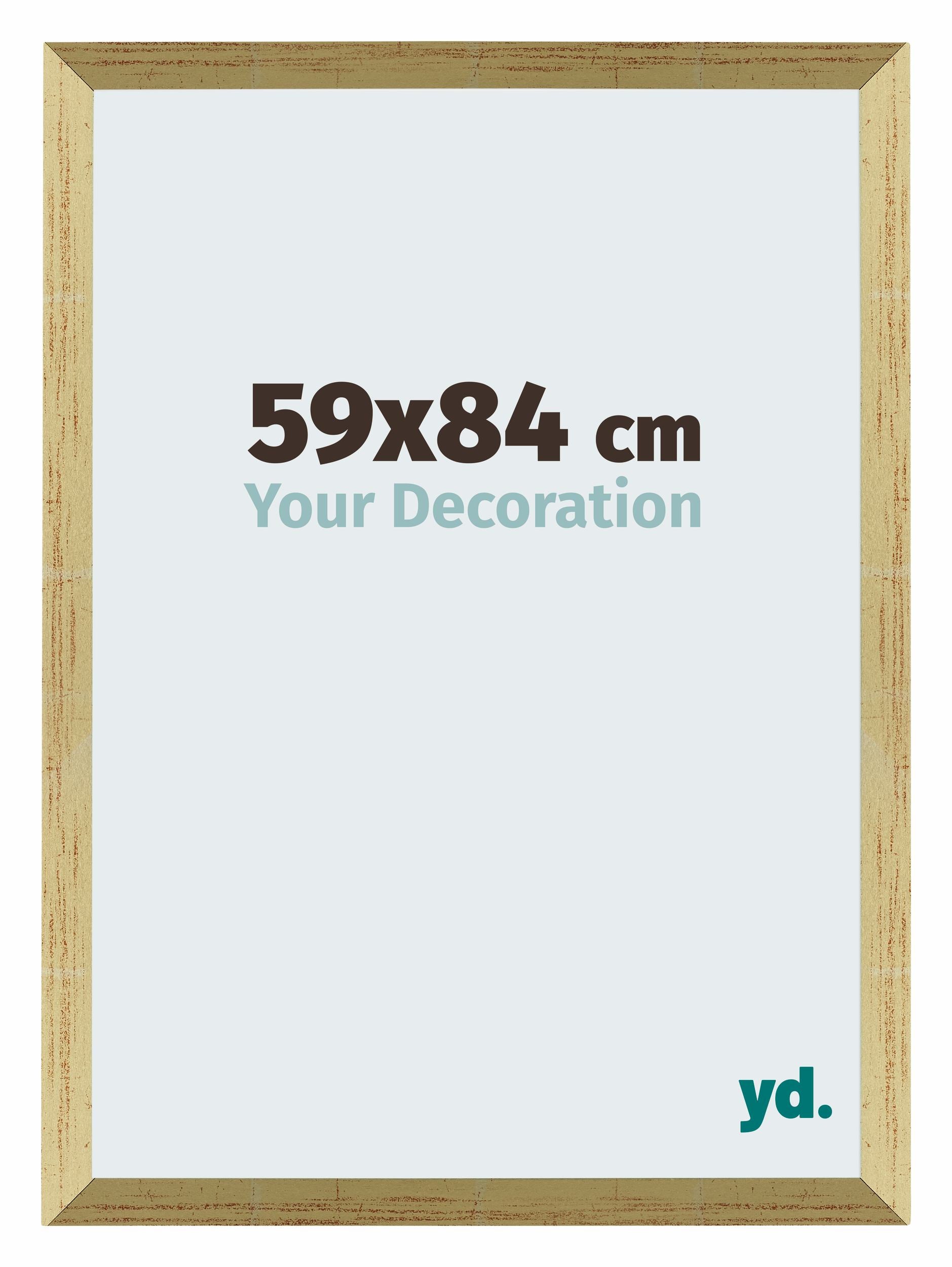 Mura MDF Photo Frame 59x84cm Gold Shiny Front Size | Yourdecoration.com