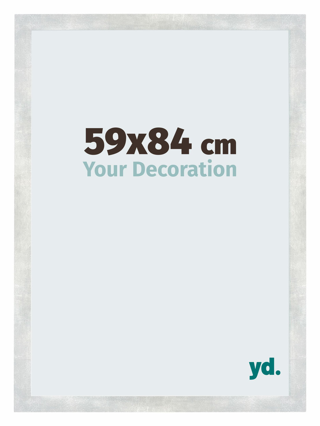 Mura MDF Photo Frame 59x84cm Silver Shiny Vintage Front Size | Yourdecoration.com