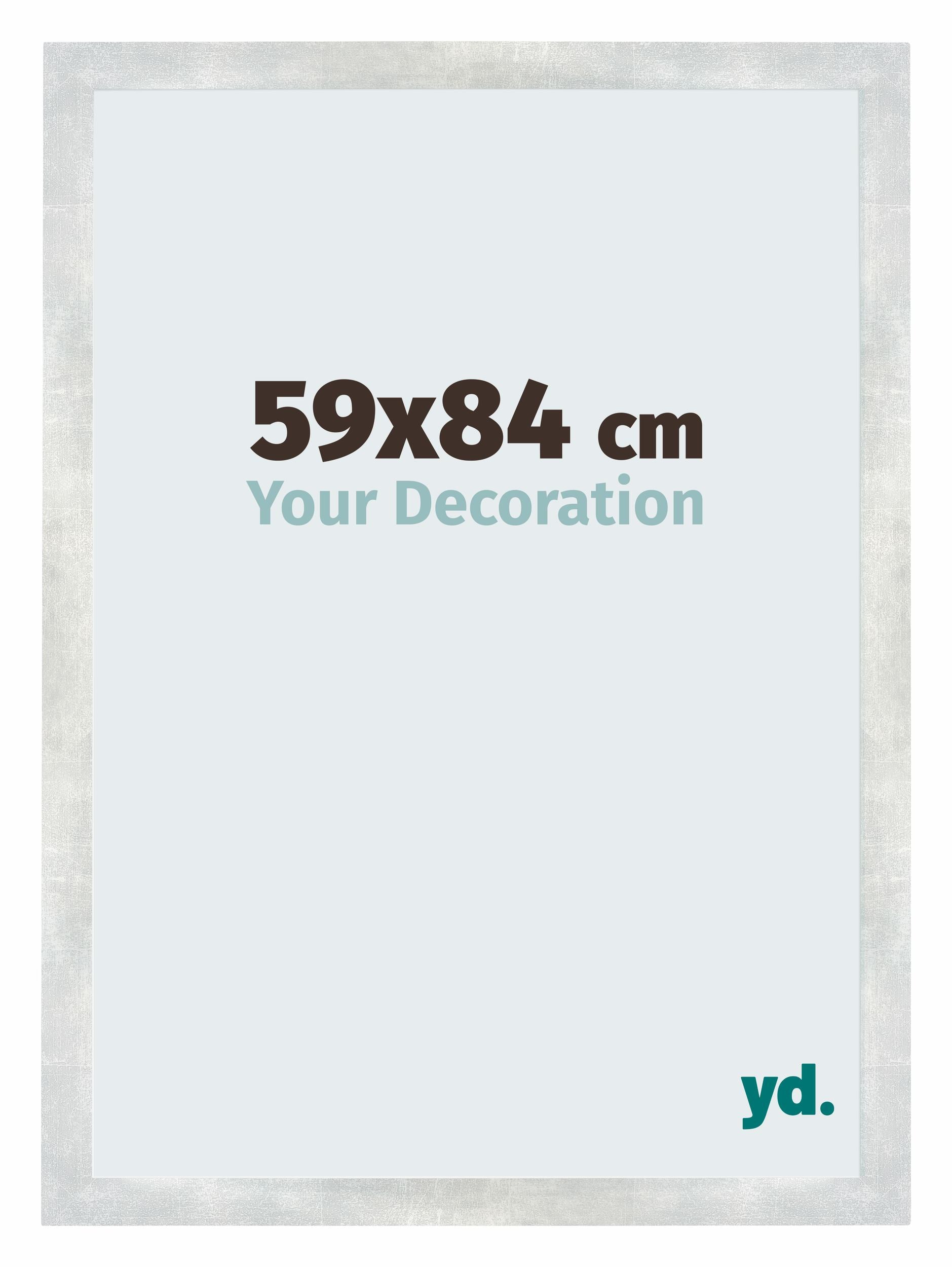 Mura MDF Photo Frame 59x84cm Silver Shiny Vintage Front Size | Yourdecoration.com