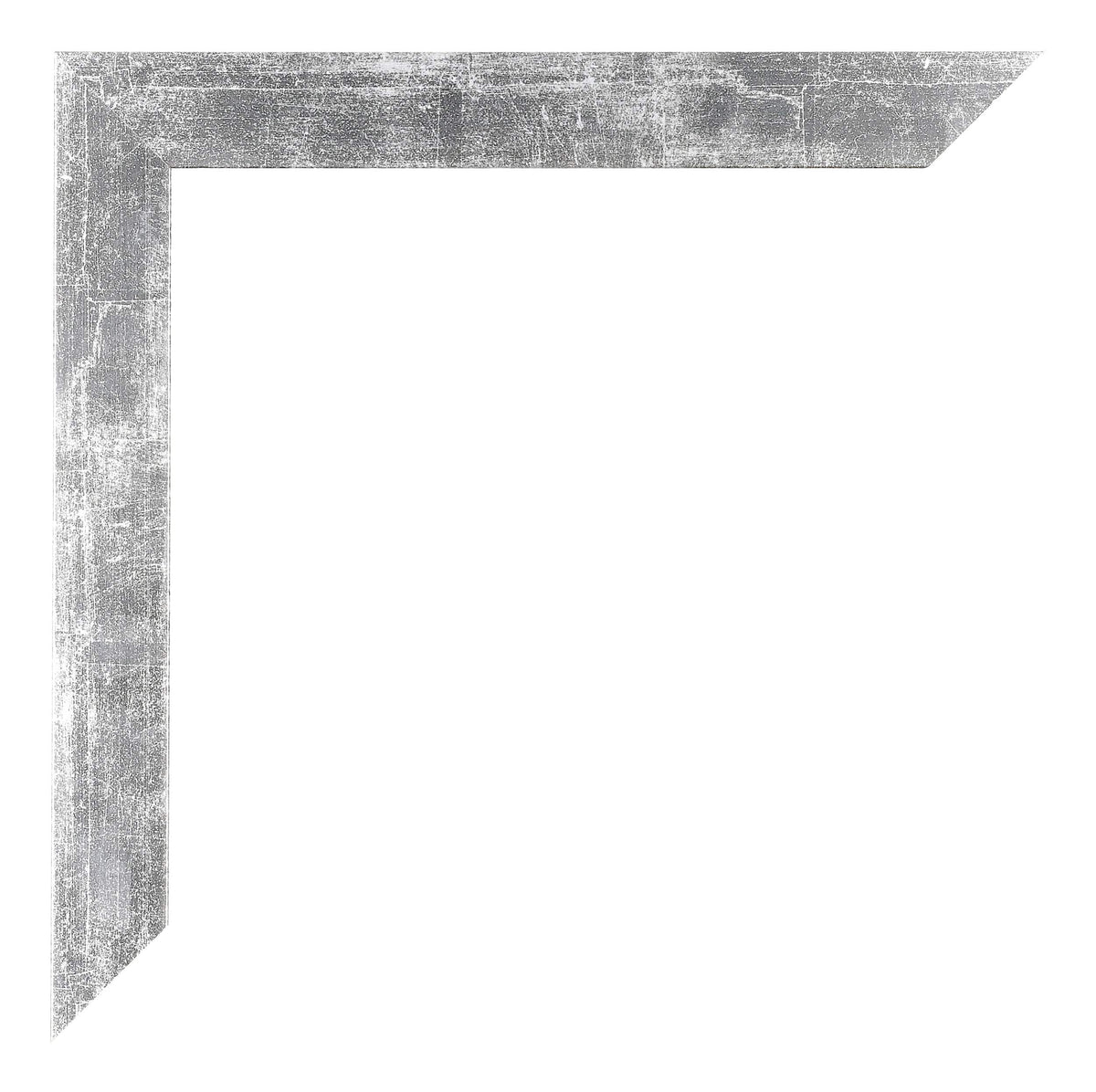 Mura MDF Photo Frame 60x60cm Silver Glossy Vintage Detail Corner | Yourdecoration.com