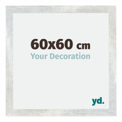 Mura MDF Photo Frame 60x60cm Silver Glossy Vintage Front Size | Yourdecoration.com