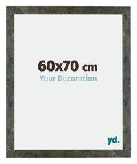 Mura MDF Photo Frame 60x70cm Blue Gold Melange Front Size | Yourdecoration.com