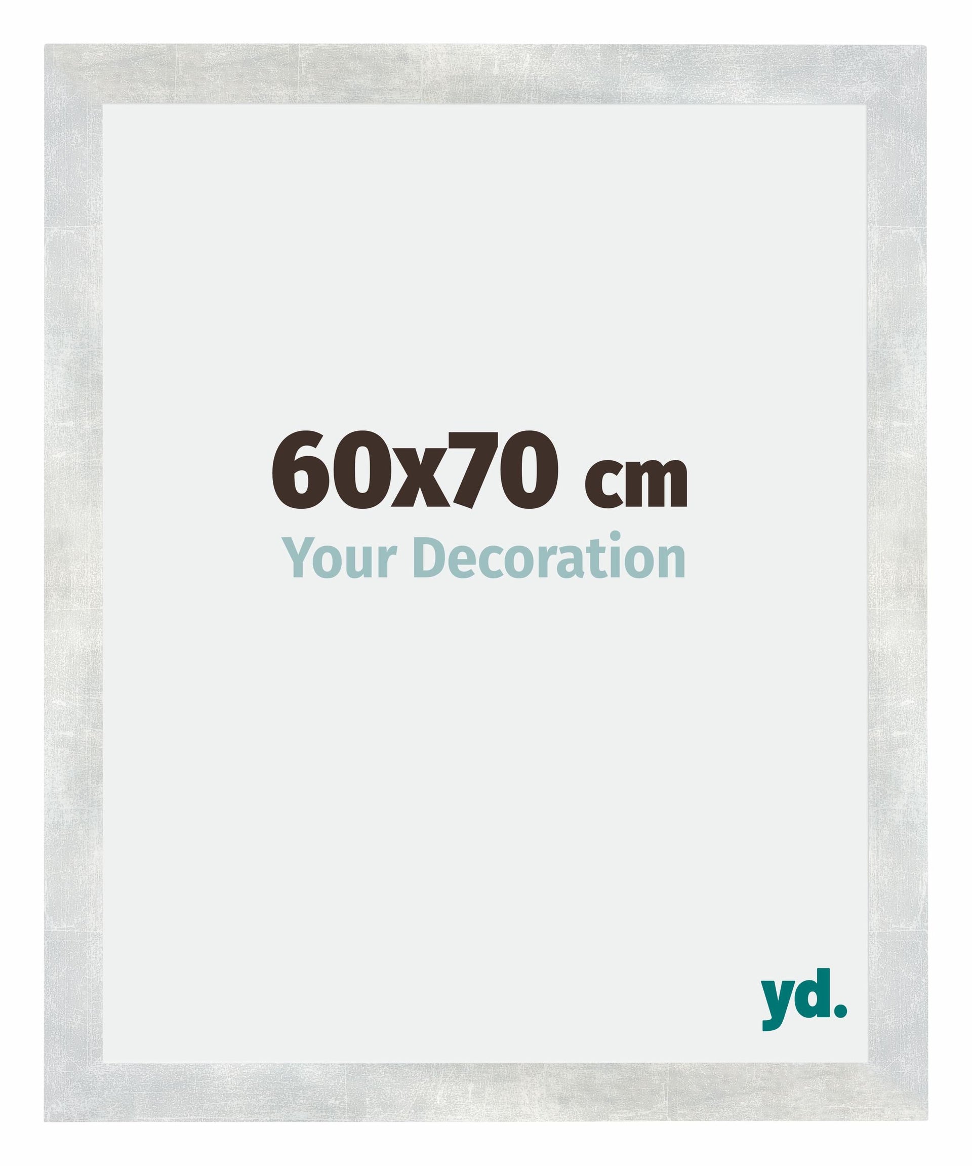 Mura MDF Photo Frame 60x70cm Silver Glossy Vintage Front Size | Yourdecoration.com