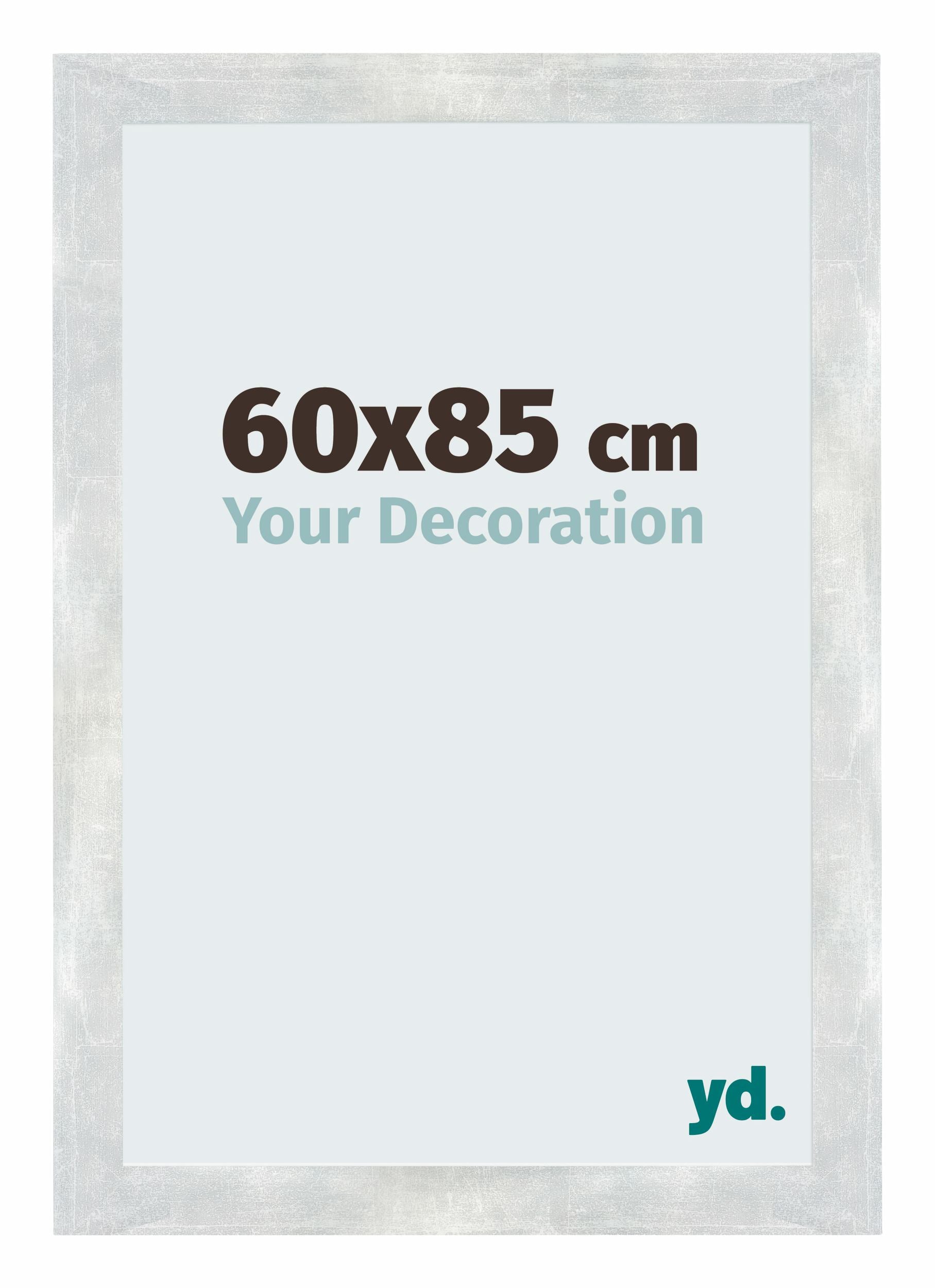 Mura MDF Photo Frame 60x85cm Silver Glossy Vintage Front Size | Yourdecoration.com