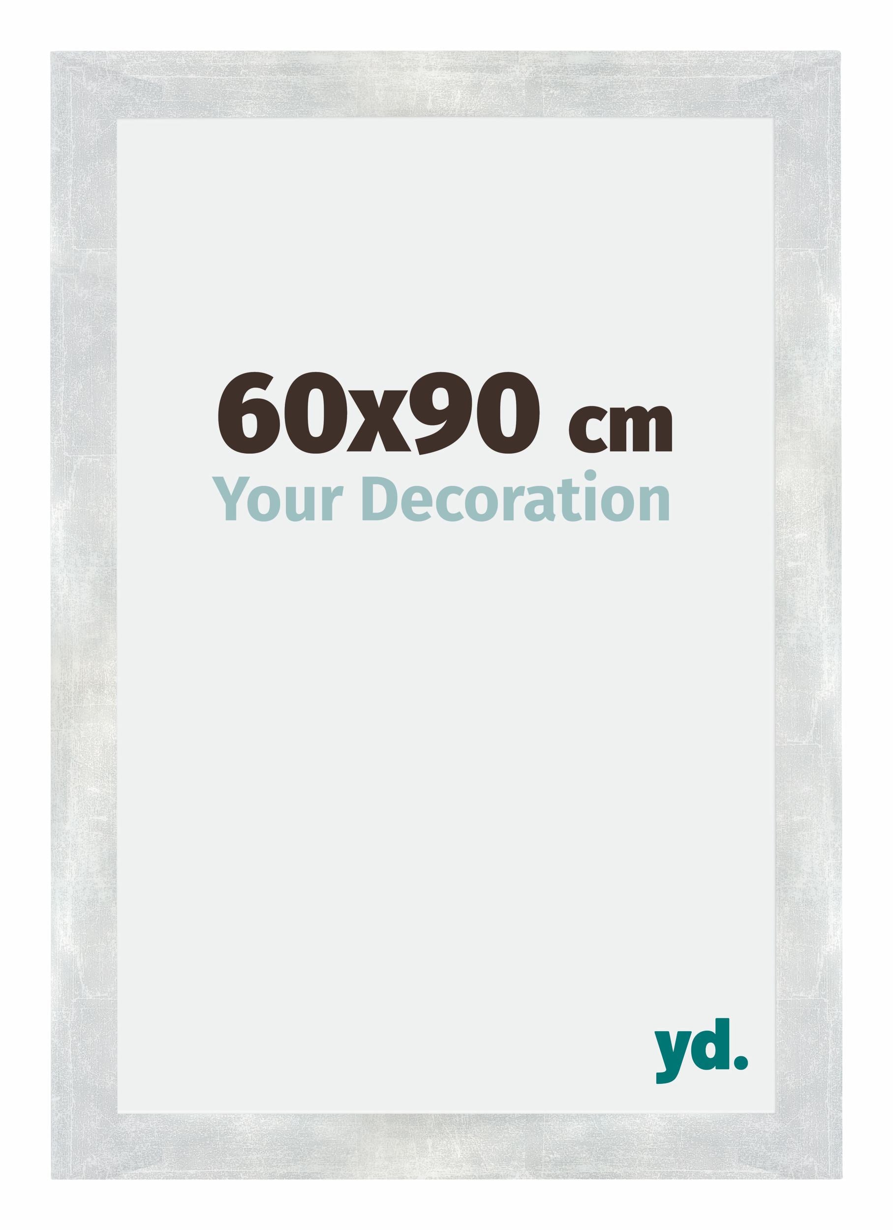 Mura MDF Photo Frame 60x90cm Silver Glossy Vintage Front Size | Yourdecoration.com