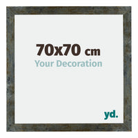Mura MDF Photo Frame 70x70cm Blue Gold Melange Front Size | Yourdecoration.com