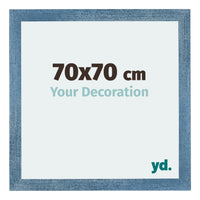 Mura MDF Photo Frame 70x70cm Bright Blue Swept Front Size | Yourdecoration.com