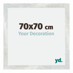 Mura MDF Photo Frame 70x70cm Silver Glossy Vintage Front Size | Yourdecoration.com