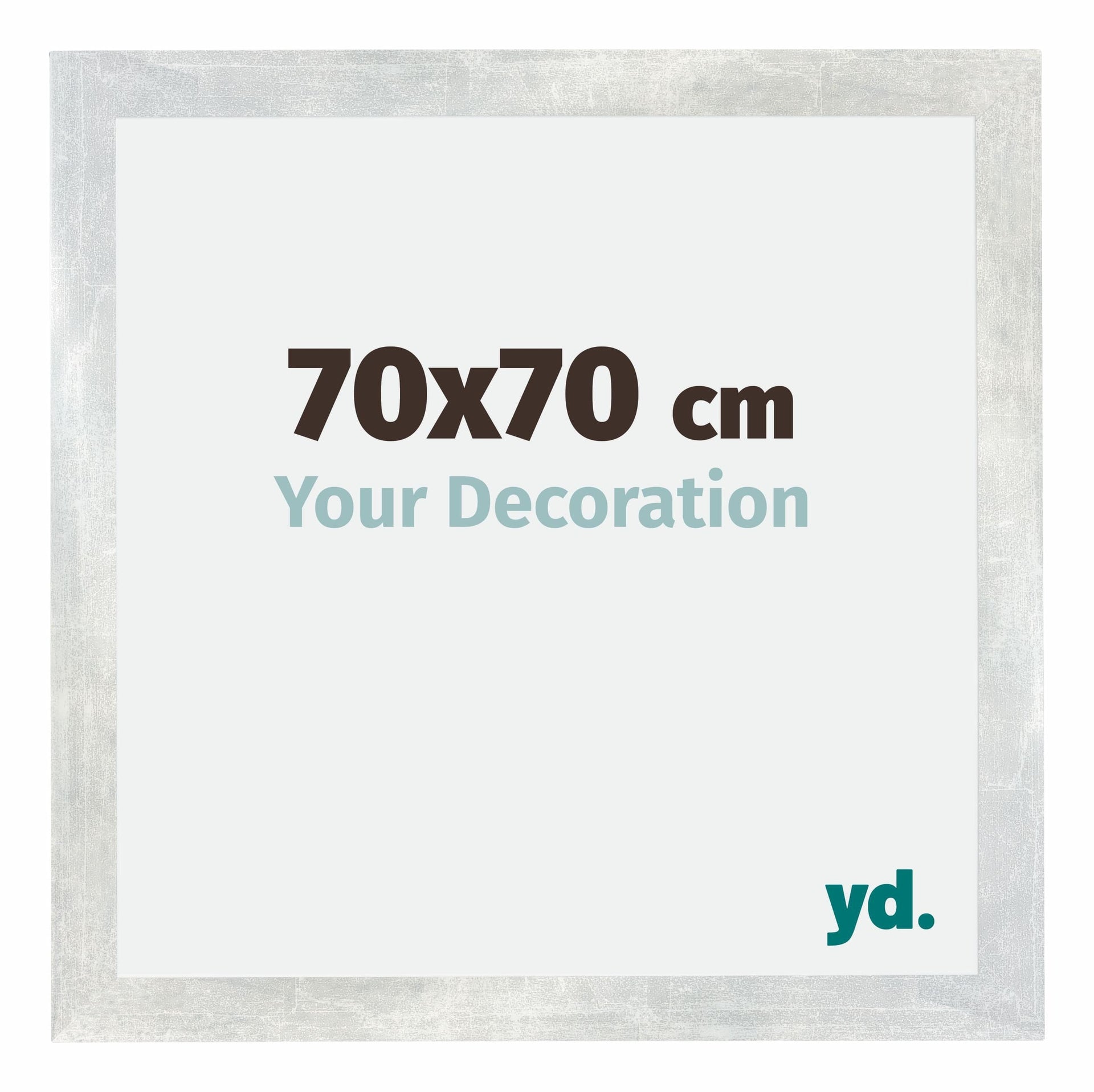 Mura MDF Photo Frame 70x70cm Silver Glossy Vintage Front Size | Yourdecoration.com