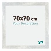 Mura MDF Photo Frame 70x70cm Silver Glossy Vintage Front Size | Yourdecoration.com