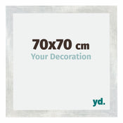 Mura MDF Photo Frame 70x70cm Silver Glossy Vintage Front Size | Yourdecoration.com