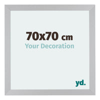 Mura MDF Photo Frame 70x70cm Silver Matte Front Size | Yourdecoration.com