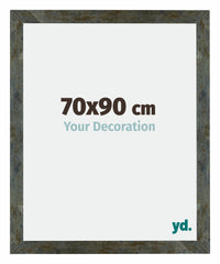 Mura MDF Photo Frame 70x90cm Blue Gold Melange Front Size | Yourdecoration.com
