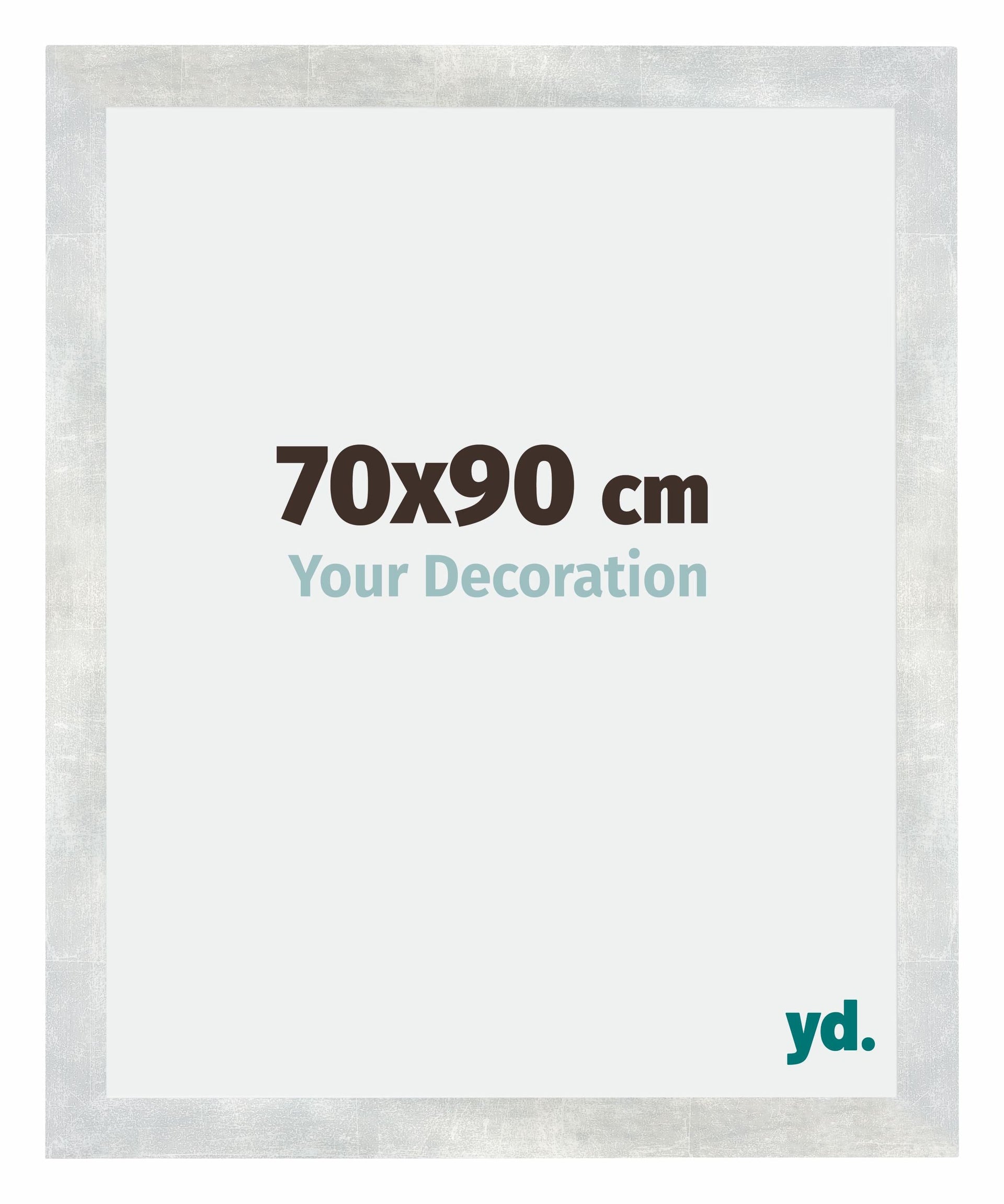 Mura MDF Photo Frame 70x90cm Silver Glossy Vintage Front Size | Yourdecoration.com