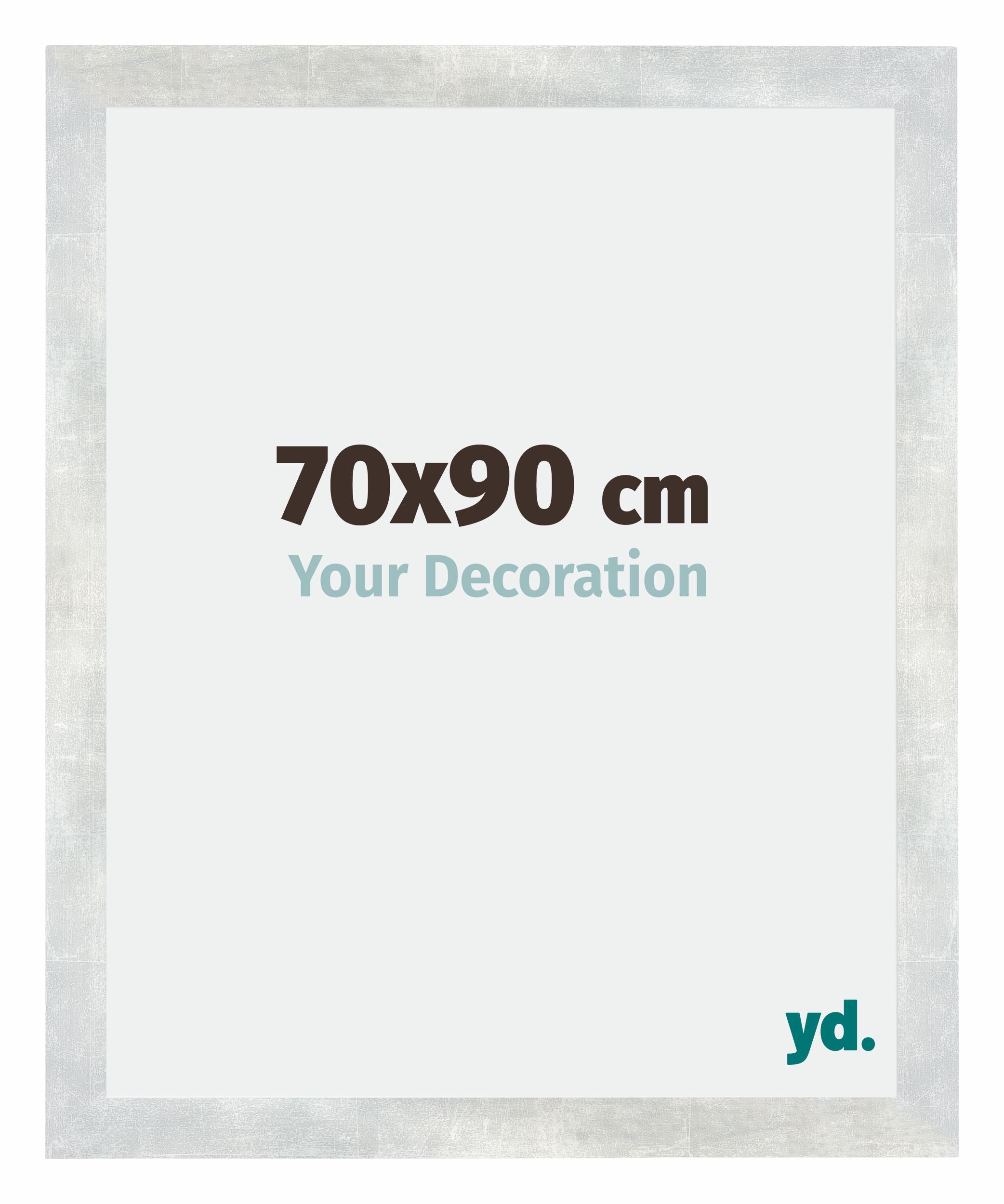 Mura MDF Photo Frame 70x90cm Silver Glossy Vintage Front Size | Yourdecoration.com
