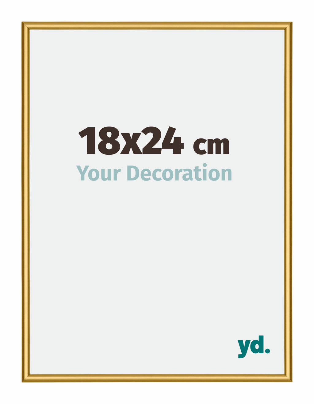 New York Aluminium Photo Frame 18x24cm Gold Shiny Front Size | Yourdecoration.com