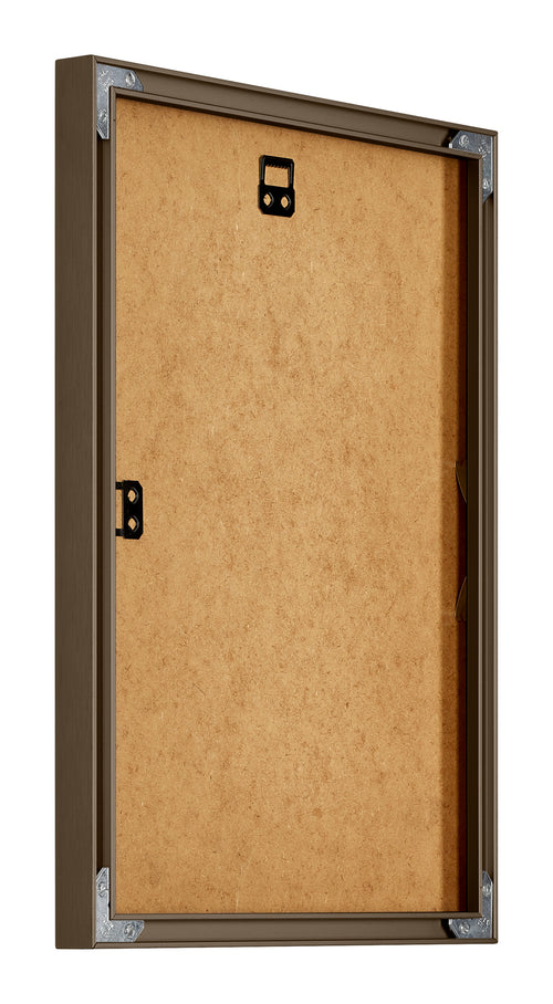 New York Aluminium Photo Frame 18x24cm Walnut Structure Back Oblique | Yourdecoration.com