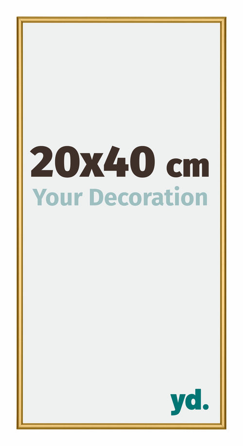 New York Aluminium Photo Frame 20x40cm Gold Shiny Front Size | Yourdecoration.com